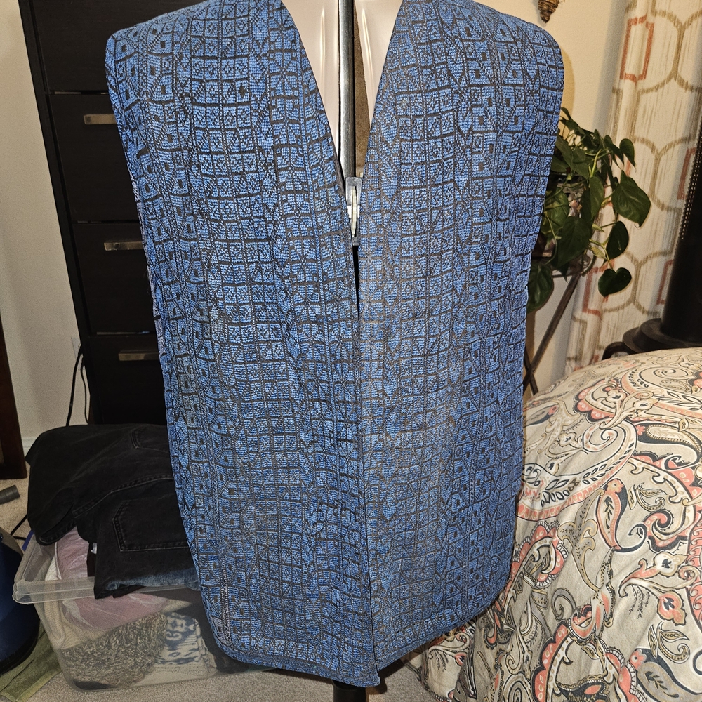 Blue Patterned Vest